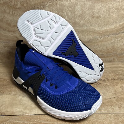Under Armour Project Rock 4 Sneakers Blue Black White Mens Size 11 s-l400.jpg main image 4