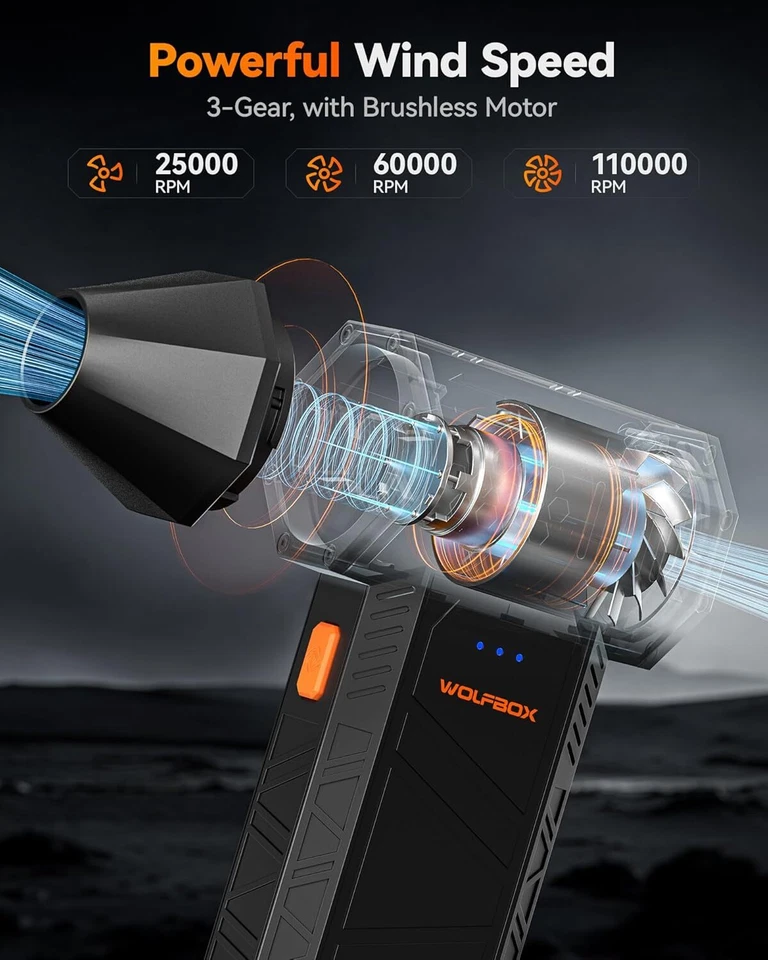 WOLFBOX MF50/MF100 Electric Air Duster Super Power Turbo Fan for Outdoor and Car - image 2 of 4