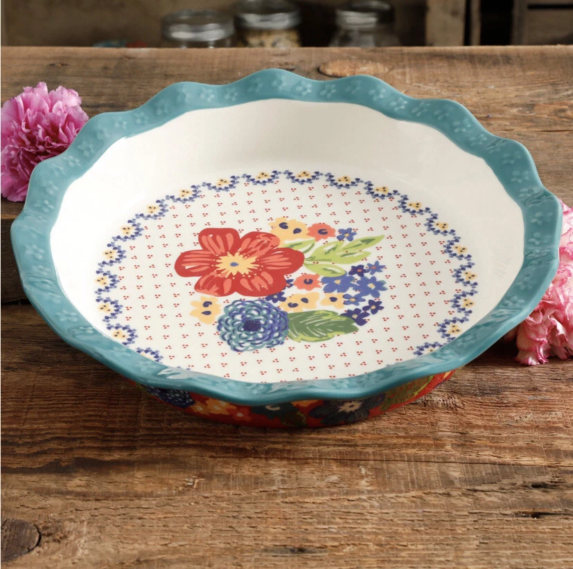 The Pioneer Woman Dazzling Dahlias 11.5 Pie Plate