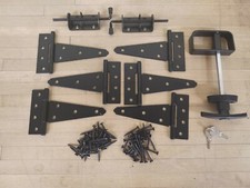 Shed Double Door Hardware Kit--T-handle, barrel bolt 5" hinge--black