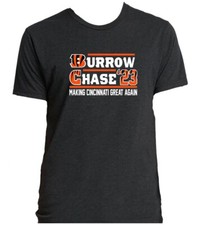 TRIBLEND Joe Burrow Jamarr Chase Cincinnati Bengals 2023 T-Shirt