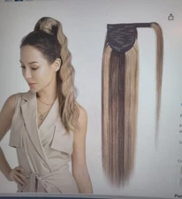 S Noilite 22 in Balayage Long Ponytail Hair Extensions Wrap Around Straight New