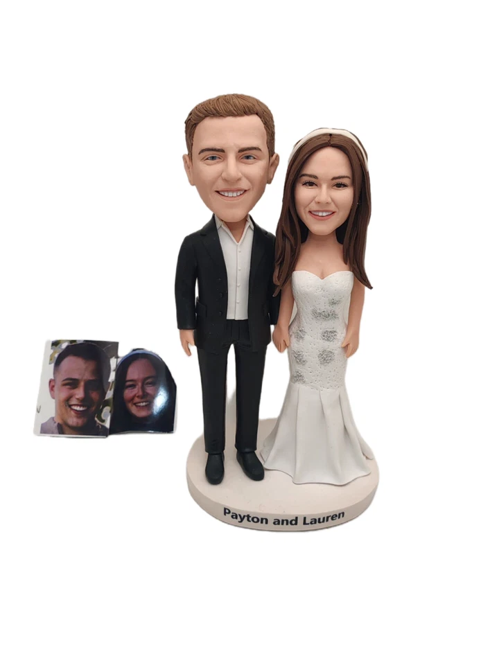 Figura Bobblehead Personalizada Pareja, Personalizada Personalizada Novia y Novio Boda Foto 4 de 4