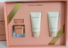 NARCISO RODRIGUEZ  EAU DE PARFUM AMBREE  3 pc GIFT SET SPRAY 1.6 fl oz