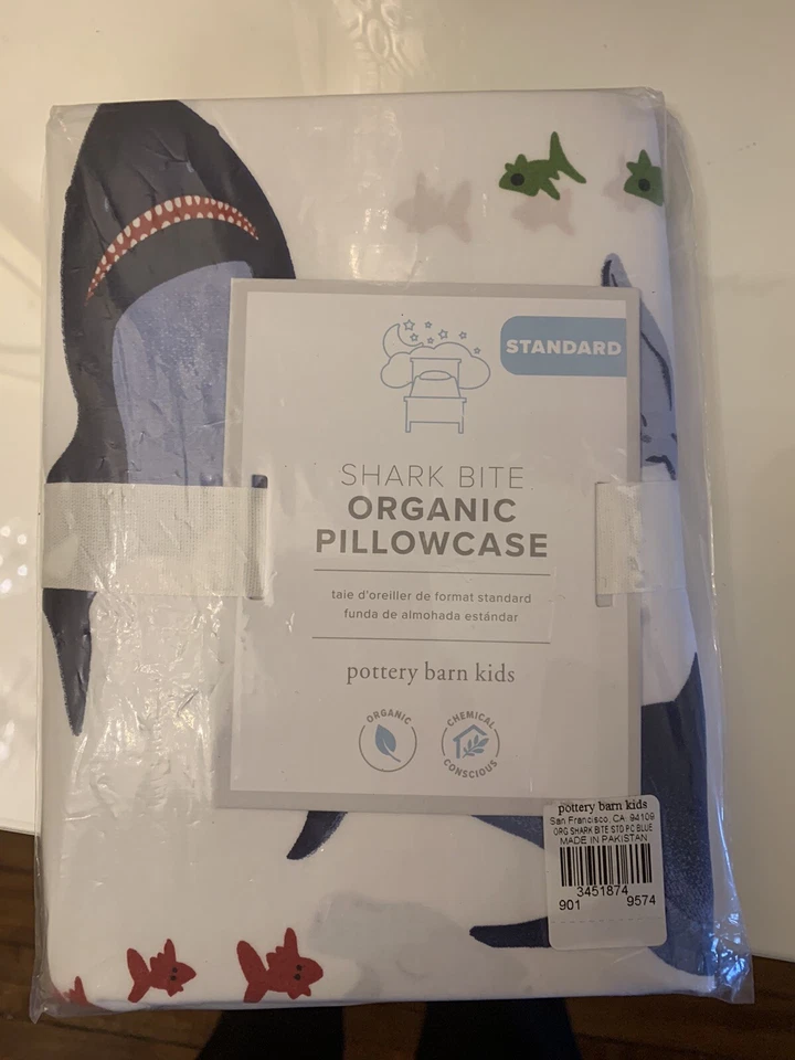 Funda de almohada Pottery Barn Disney TIBURÓN regalo de vacaciones océano surf fiesta escuela niño, Foto 3 de 4