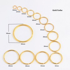 Keyrings High quality electroplating gold Metal Split Key Ring Keychain All Size