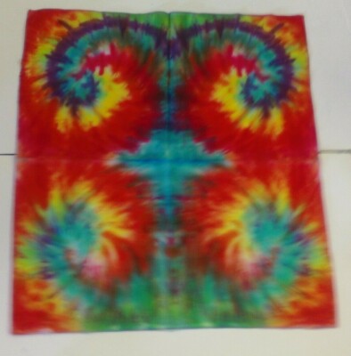 Sunshine Joy 4 Panel Swirl Tye Dye Rainbow Bandana Headband 100% Cotton Hanky