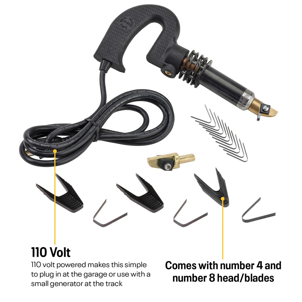 Tire Groover Kit Cutter Grooving Iron, Includes 4 and 8 Head/Blades