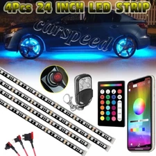 4x 24" Set RGB Car Truck Wheel Well LED Lights Custom Accent Neon Rim Tire Strip