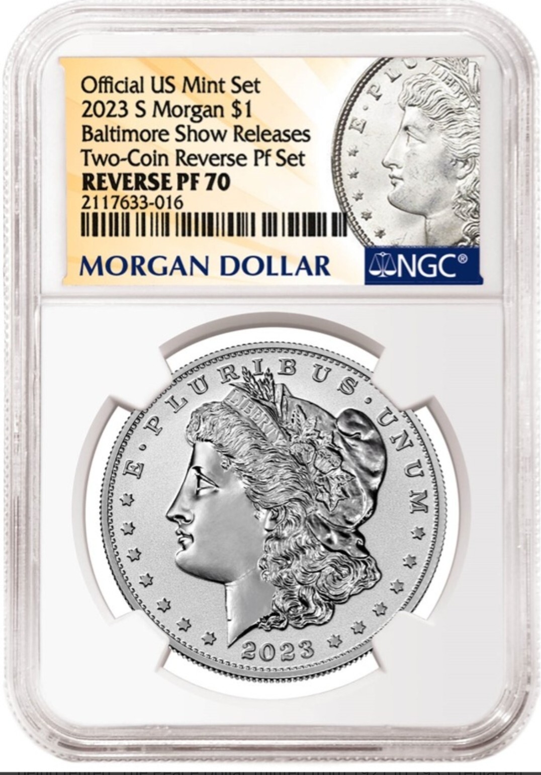 2023 S Reverse Proof 1 Peace Silver Dollar NGC PF70 BALTIMORE