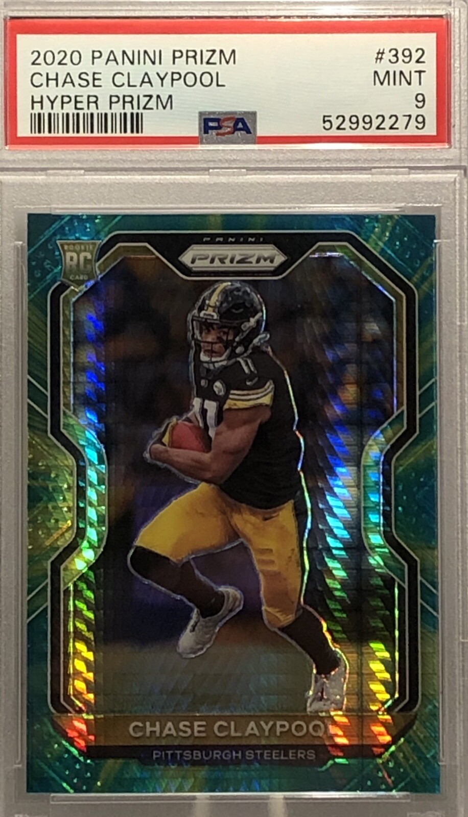 2020 Panini Prizm #392 CHASE CLAYPOOL PSA 9 Mint Hyper Prizm RC Rookie SP 26/175