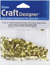 Darice Cupped Sequins Gold 5mm