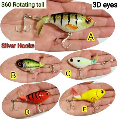 Fishing Lures Whopper Plopper Top Water Baits Rotating Tail Bass Wobbler Popper3