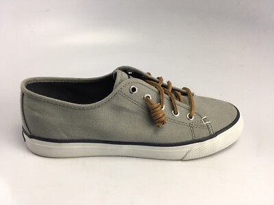 Sperry Top Sider Seacoast Charcoal Light Grey Canvas Boat Shoes