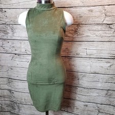 Junior's Fashion Nova BAE Lace Up Backless Mock Neck Bodycon Dress Size Small