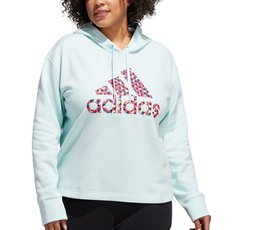 Sweat à capuche ADIDAS grande taille logo imprimé à pois HD8211 2X Halo comme neuf avec étiquette 55 $ - Photo 1/5
