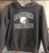 Penn State Sweatshirt Gray Nittany Lions Football College Kids Sz M 10/12 Hooded