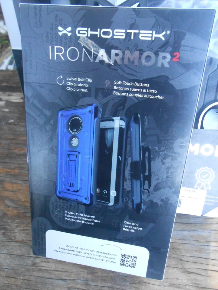 Lot of (4) New iPhone XS Protective Rugged Phone Case Belt Clip w/ Stand - Black - Image 3 of 4