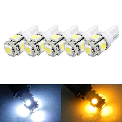 2 x Pure White T10 5630 5smd LED Wedge Interior Light Bulb W5W 194 168 2825 158