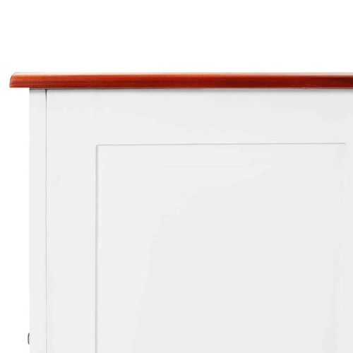 vidaXL Storage Chest with Lid Brown and White Solid Wood Acacia HEE - Picture 8 of 9