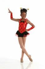 GROUP LOT 5- Child XS Ballet LADY BUG with Arm Mitts  Antennae Dance Costume