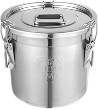 12L Stainless Steel Airtight Canister Rice Cereal Grain Canisters Container Food