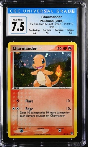 Pokémon 2004 Charmander Holo EX Fire Red & Leaf Green #113 CGC 7.5
