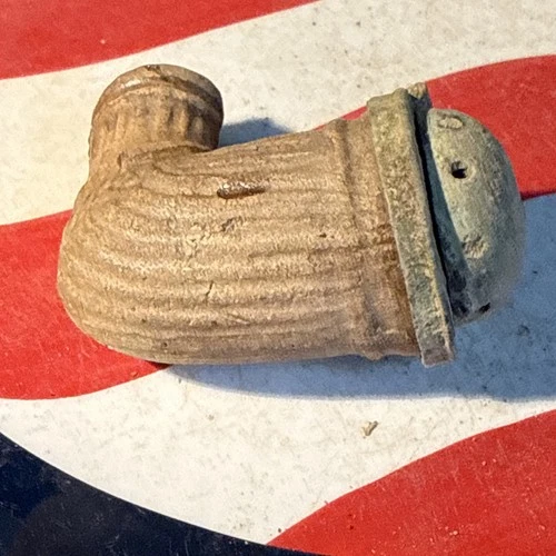 Dug Civil War 💥 🇺🇸 💣 Clay Pipe With Brass Top Cap