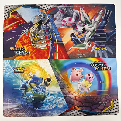 Pokemon TCG Sun & Moon Cosmic Eclipse 2-Player Playmat Blastoise 24x24''