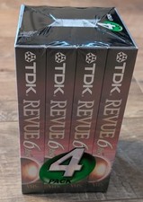 4 Pack TDK Revue Premium Quality Blank VHS Cassette Tapes T-120 6 hours NEW