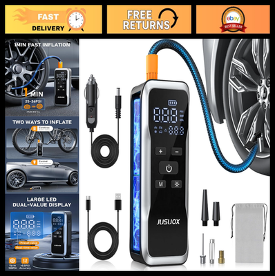 #ad Portable Tire Inflator Air Compressor 150PSI Cordless 12V Pump with Pressure Ga $50.99