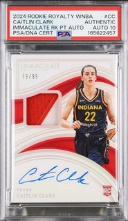 Caitlin Clark 2024 Immaculate RPA Jersey Patch Auto RC /99 PSA 10 AU