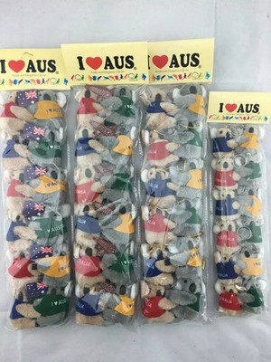 36pc Australia Souvenir Koala Clip-on W/Flag Boomerang Keyring Suction hook