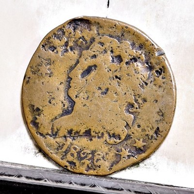 1828 Half Cent - Cull Details, Divots, out of Round (#61758-L)