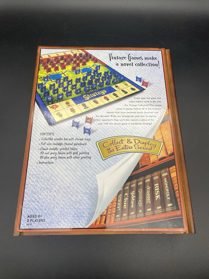 Stratego Battlefield Wooden Box Bookshelf Library Book 2005 Complete - Image 3 of 4