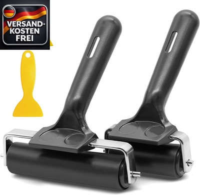 Gummiwalzen Set für Linoldruck und Blockdruck, langlebig, 6/10 cm, inkl. Schaber