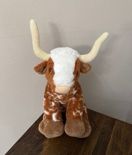 Build a Bear Longhorn plush Brown White Soft Plush 16  