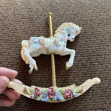 Small Horse Carousel Rocker Ceramic Vintage Still Looks Great