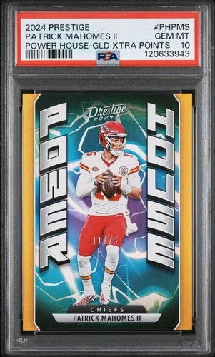 2024 PRESTIGE POWER HOUSE PATRICK MAHOMES GOLD XTRA POINTS /75 PSA 10