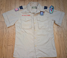 Boy Scouts of America BSA Youth Shirt Tan Medium Vented Poly Microfiber