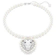 Swarovski Ariana Grande x Swarovski Necklace, Crystal Pearl, Heart Cut, Heart