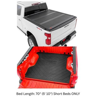 Rough Country Hard Low Profile Bed Cover & Bed Mat for Silverado 1500 w/ 70'' Bed