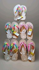 Five Pair Flip Flops- 4 Girls Size Sml/1 Girls Size Lg- Never Run Out Of Sandels