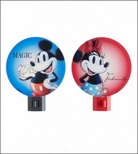 Disney Mickey Minnie Night Light Set Plug In LED Kids Nursery Bedroom New