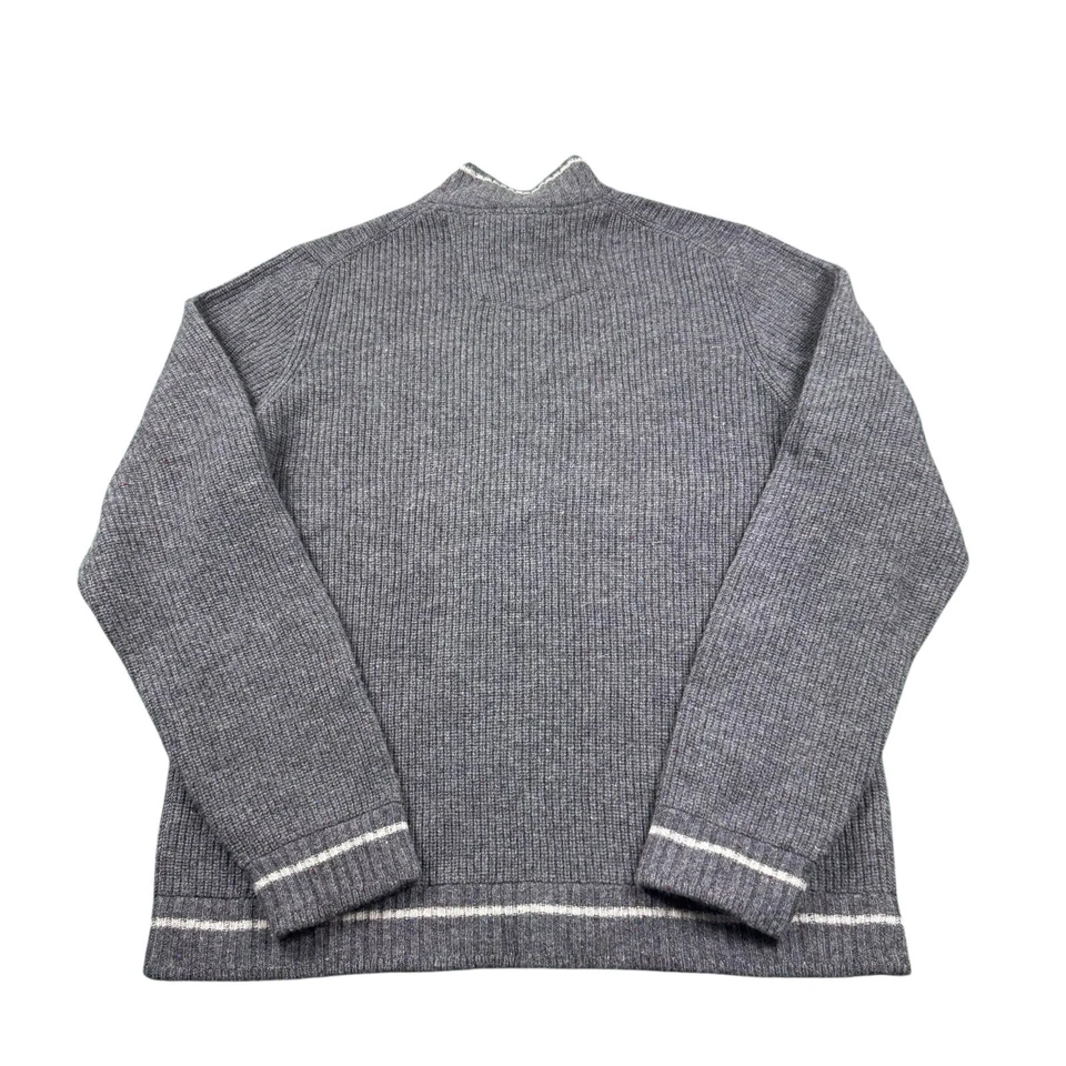 Robert Graham Gray Flecked Wool 1/2 Zip Pullover Sjze Large  - Image 2 of 4