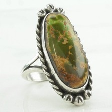 Native American Turquoise Sterling Silver Ring Size 8
