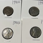 1943 steel penny Lot Of 4 VF WW2 Pennies Lot 1