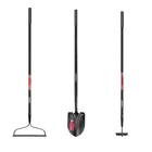3-Piece Fiberglass Essential Lawn and Garden Tool Set with Grip (Bow Rake, Diggi