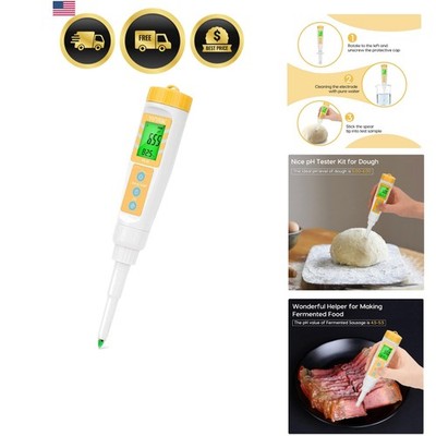 Digital pH Meter for Food, pH Probe for Sourdough and Bread Dough, Checking T...