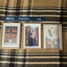 reproductions on Christian themes,in a frame and under glass,3 pieces,7.5/5.5’’